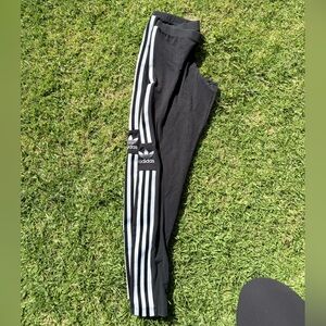 Adidas Black and White Sweatpants with Iconic Stripes